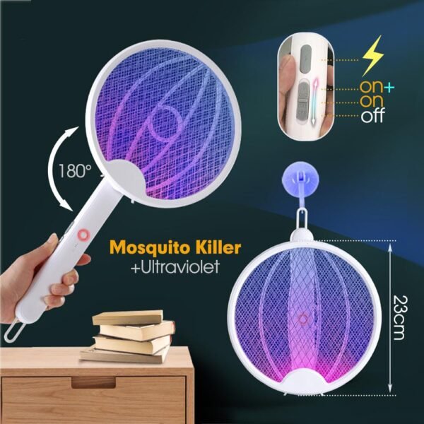 db6d41f758fc5a4d76a2fd93bd768dc1 Foldable Mosquito Killer Trap | Electric Rechargeable Bug Zapper Racket For Indoor And Outdoor Mosquito And Insect Control (Random Color)