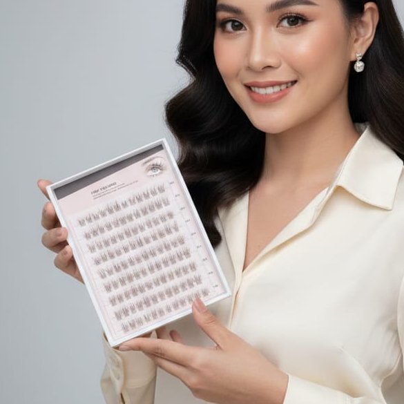 dc9e599d50e45f6d81ea11c452b5a055 Pre-Glued Wispy Eyelash Clusters – DIY Eyelash Extension Box, Brown Fiber Lashes