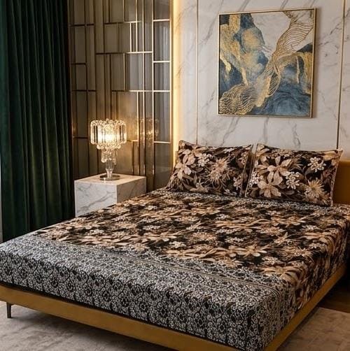 dd39c3bc2e8fda493e8e794f0ea960f4 3D Crystal Cotton 3-piece Bedsheet Set AY0010048