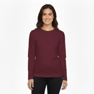 dd46a8850ab363f218c51840a5cfb3ba Basic Round Neck Full Sleeves T-Shirt For Women – Soft & Comfortable Casual Wear (Random Color)