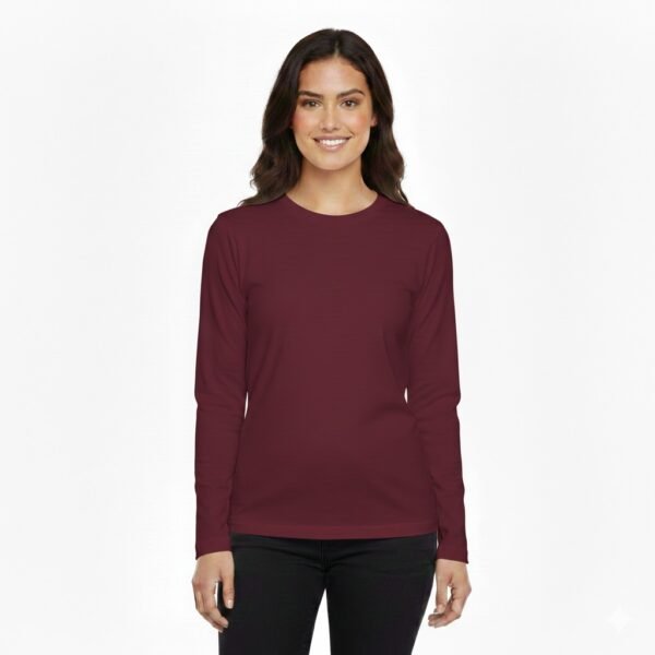 Basic Round Neck Full Sleeves T-Shirt For Women – Soft & Comfortable Casual Wear (Random Color)