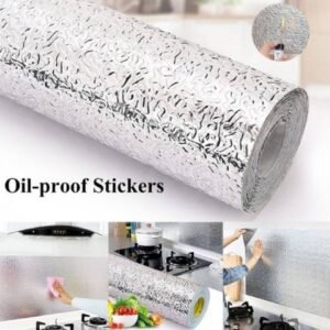 df7e95d5943c3342ce696dac9225c18a Silver Foil Kitchen Waterproof & Oil Proof Self-Adhesive Sticker Roll – Aluminum Heat Resistant Wallpaper for Stove, Cabinets & Walls (60×200cm)