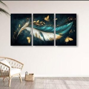 Set of 3 Leaf Art Wooden Frames – Wall Decoration (8x11 Inches Each)