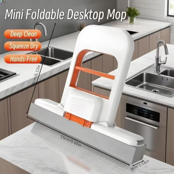 e1250f94753edfd0fe3379b331fc5a7e Mini Foldable Desktop Mop - Hands Free Squeeze Clean