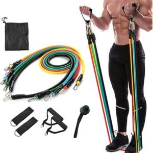 e145b7ea0b31078f6abadf798d492155 11 In 1 Natural Rubber Power Resistance Bands Exercise Belt For Home Office Outdoor Gym Equipment