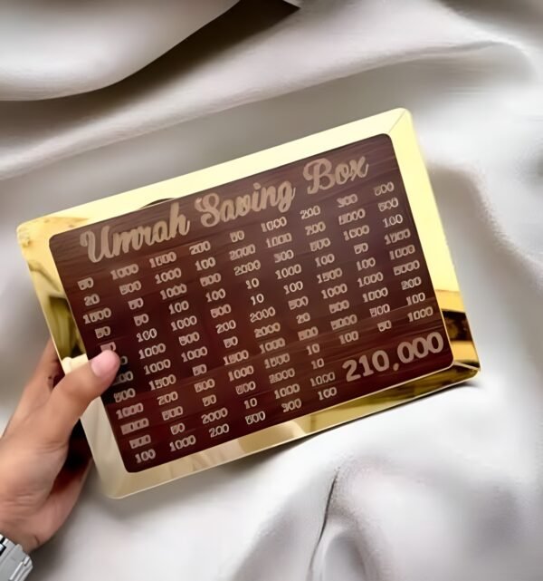 e20efb60e6a64c77d943b40b751ee1ec Wooden Umrah Saving Box | Premium Money Box with 210,000 Goal Tracker | Elegant Islamic Design for Charity, Donations & Umrah Fund