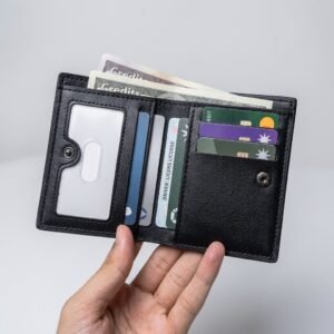 e36831ed158d9326cb0e99e35965de3c Balebaily Croc Texture Bifold Wallet – Compact Card Holder with ID Window, Cash Pocket & Tuck Lock