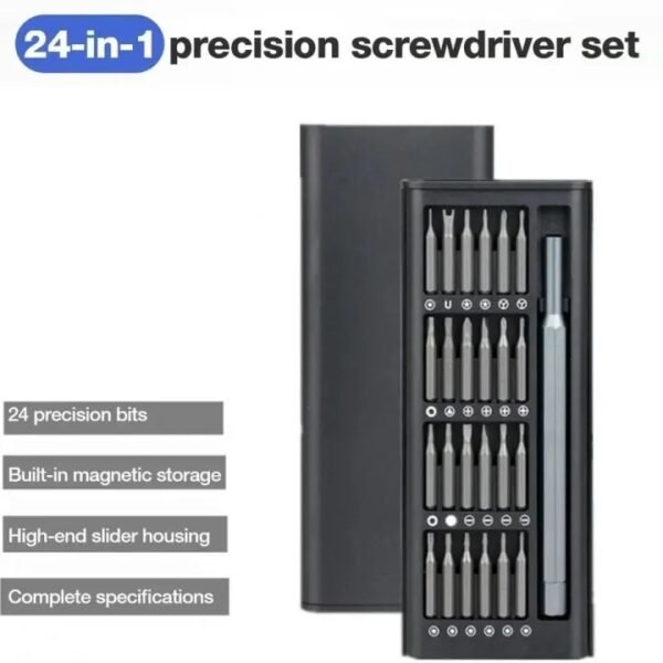 New Style 24-in-1 Precision Manual Tool Set – Professional Interchangeable Multi-Bit Toolkit with Slim Slider Housing