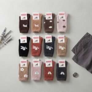 e3a22cbcf9e802e551aac252a047d397 Rabbit Wool Socks For Women And Girls Pack Of 10 Pairs Super Soft Warm Thermal Nordic Heart Pattern Cozy Breathable Stretchable Imported Winter Comfort | Random Color