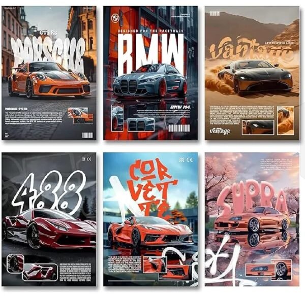 e5265cd7154cb0940c5baaab170b7260 6Pcs Car Frames Photos Tiles With Double Tape Providing Durable Quality Easy Installation