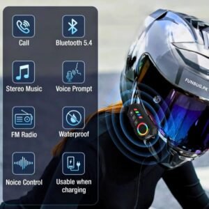 e58cc1c0ff6aa55a67cdbfd9c5870101 K06A Motorcycle Helmet Bluetooth Headset – BT 6.0 Wireless Earphone with CVC Intelligent Noise Reduction, IP67 Waterproof, 800mAh Battery & Type-C Fast Charging