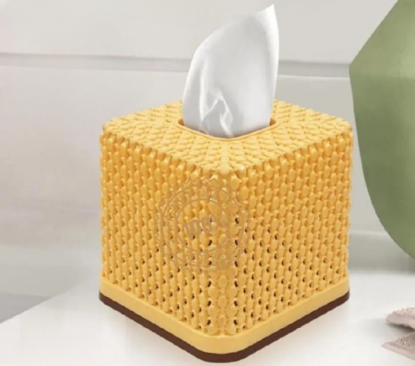 e78b2b42b8a63b57153c88faef893225 Rose Square Tissue Roll Box Plastic Decorative Tissue Holder For Home Office Kitchen And Bathroom (Random Color)