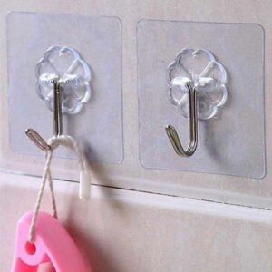 Transparent Self-Adhesive Wall Hooks – Strong Hold, No Drill, Damage-Free Hanging - Pack of 10