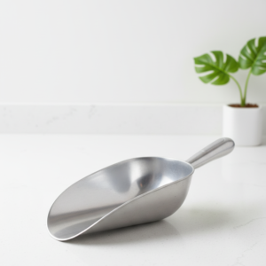 Durable Cast Aluminum Utility Scoop | Heavy-Duty Multi-Purpose Metal Scoop for Kitchen, Baking, Ice, Grains, Flour, Pet Food & Household Use