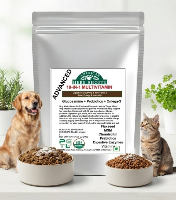 eba2b3b0f6edd96bb96daa03c2594d6e 10-in-1 Dog & Cat Multivitamin | Probiotics, Omega-3 & Joint Support - 100g