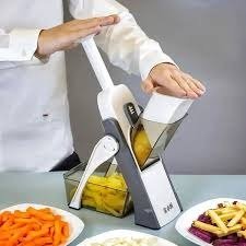 ebac01b1aaf70ff48b8d17da151a071b Mandoline Slicer | Safe Adjustable Vegetable Cutter | Multi‑Purpose Kitchen Chopper & Manual Grater ( Random Colour )