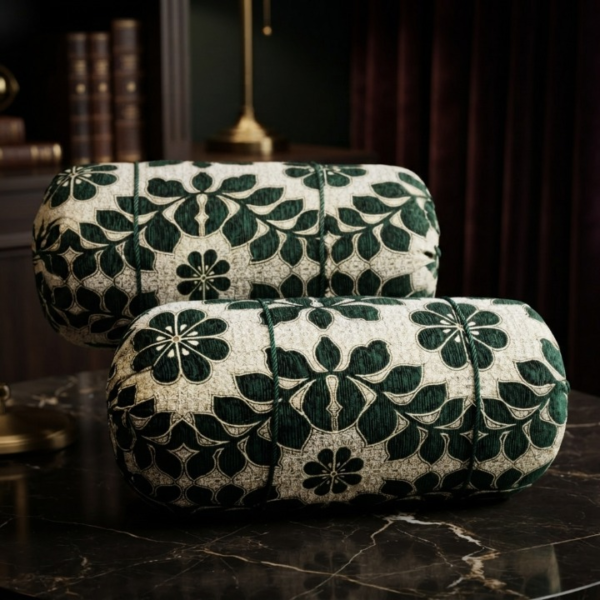 Luxury 2 Piece Soft Velvet Jacquard Gol Pillow Cover Set 36 x 17 Easy Washable Floral Design