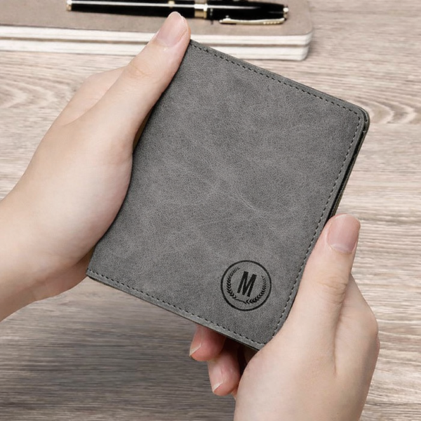 Trending M-Design RFID Wallet | Compact PU Card Holder with Coin Pocket for Men & Women