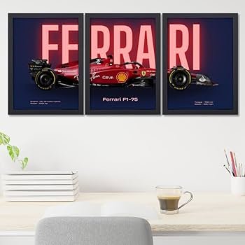 edb0b363e9319f7a40dda07425f3d324 3 Pc Ferrari Wall Décor Photo Tiles | Elegant Design | Self‑Adhesive Double Tape | Size 8x11 | Premium Finish