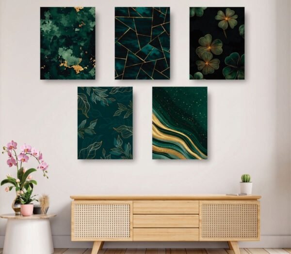Set of 5 Premium Wall Art Photo Tiles – Modern Home Decor Sets  8x11