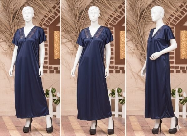 ee6a1b8ff8f48acf6676debd3de05d81 Single Pcs Stylish & Comfortable Long Silk Nightgown - Free Size (SKU R-002)
