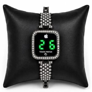 Elegant Female Touch Screen LED Watch With Sparkling Stones Stylish Alloy Construction Trendy Formal And Casual Daily Wear