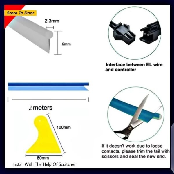f114482670c6f971a99c08f4bcc495b3 Car Dashboard Neon Red EL Wire Light 3 Meter – Flexible Ambient Interior Decorative Light Strip