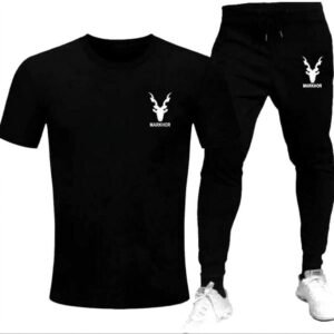 f169190afb9ffa5f8b4d74834a092c55 Black Trendy Markhor Printed Track Suit for Men & Boys | Soft & Comfortable Summer Wear | Lightweight Breathable Fabric