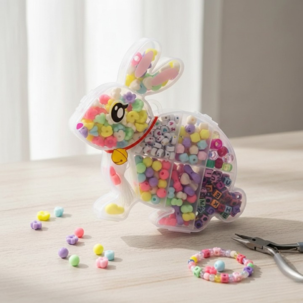 f1a85fa0fdf2a4cafd1d6e2e69446fc1 Single DIY Beads Set With Bunny Shape Storage Box For Bracelet And Locket Making With Different Beads In One