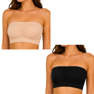 f2d6927c802350db2454da74291d80fb Strapless Soft And Non-Padded Tube Bra For Women | Set of 4 ( 2 pieces SKin or 2 Pieces Black Color) | Comfortable for Daily Wear
