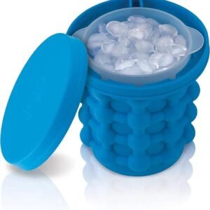 f2dc9d2810691953d8ade9db81f8ed0f Ice Genie Silicone Ice Cube Maker - 120 Ice Cube Capacity Space Saving Ice Bucket Containers Food Grade Material Freezer Beverage Cooler