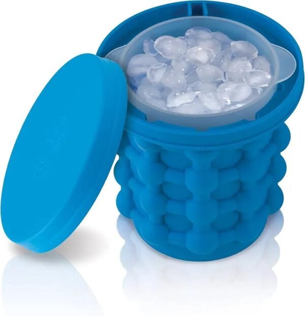 f2dc9d2810691953d8ade9db81f8ed0f Ice Genie Silicone Ice Cube Maker - 120 Ice Cube Capacity Space Saving Ice Bucket Containers Food Grade Material Freezer Beverage Cooler
