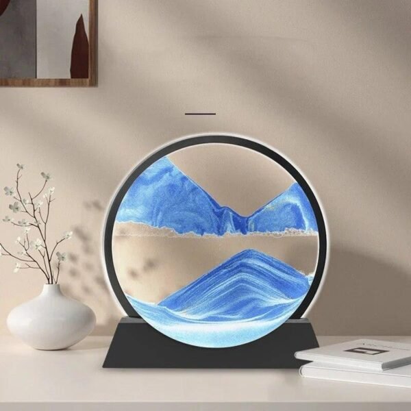 f4477052b9c8338c7a8ec9b6822bafee Sandscape Painting 3D Moving Sand Art Hourglass Sand Timer Mountain Lamp With Metal Stand Home Decoration | Random Color