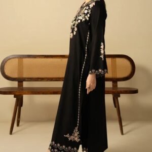 f636e791fb0146a2c17ed11ffa65bb3d Batool 2-Piece Stitched Winter Suit – Black Cutwork Embroidered Cotton/Dhanak Set