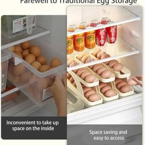 f6be62971c87ee6fefaa4b8221e5c5b7 15 Egg Storage Box Rolling Design Space Saving PP Refrigerator Organizer Multi Layer Egg Holder| Random Colour