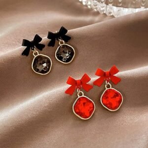 f81063bdb29af2dc73b19fb765e587a1 AWJ-166 Bow Shape Korean Earrings – Elegant Fashion Jewellery, Stylish Accessory for Women