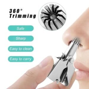 f867b7336517549dee488fa34594caca Stainless Steel Manual Nose Hair Trimmer – Portable 6-Teeth Precision Trimming Tool with Drawstring Bag and Brush