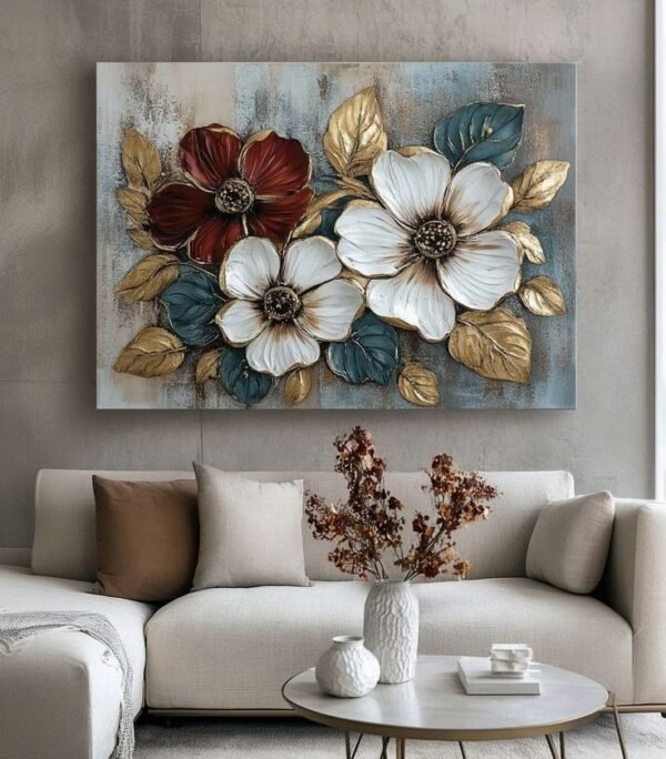 Floral Design Stickytiles Frame Providing Elegant Style Fresh Look  Home Decoration