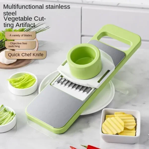 fac39fb25bd908ecbca9963e07252c1d 5in1 Vegetable Cutter | Multifunctional Stainless Steel Vegetable Cutter & Slicer | 5-in-1 Kitchen Tool - 12 Inch | Vegetable Cutter Peeler Slicer Dicer Grater