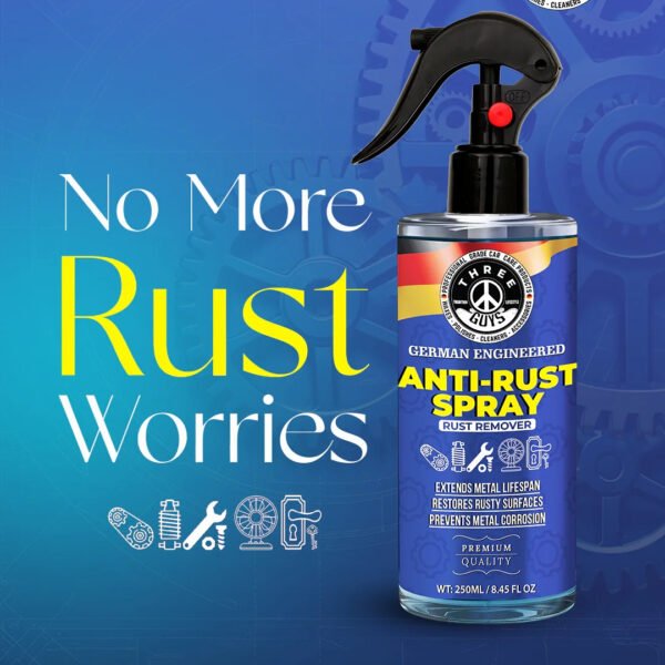 fb5491b1321debc570c6098a99da7f66 THREE GUYS Anti-Rust Spray | Rust Remover & Corrosion Protector | Premium German Engineered Formula (250ml)