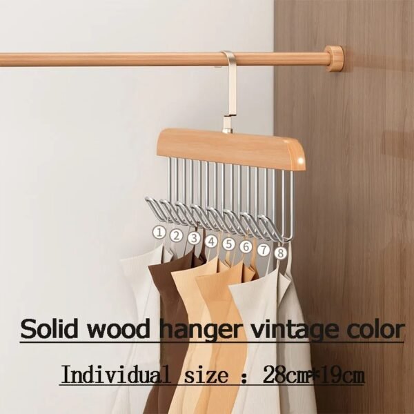 fb7c4b41527628a94a192dc7f8d68cf0 8 Hooks Multi-function Wooden Caps, Belts, Tie Hanger – Strong No Trace Storage Rack