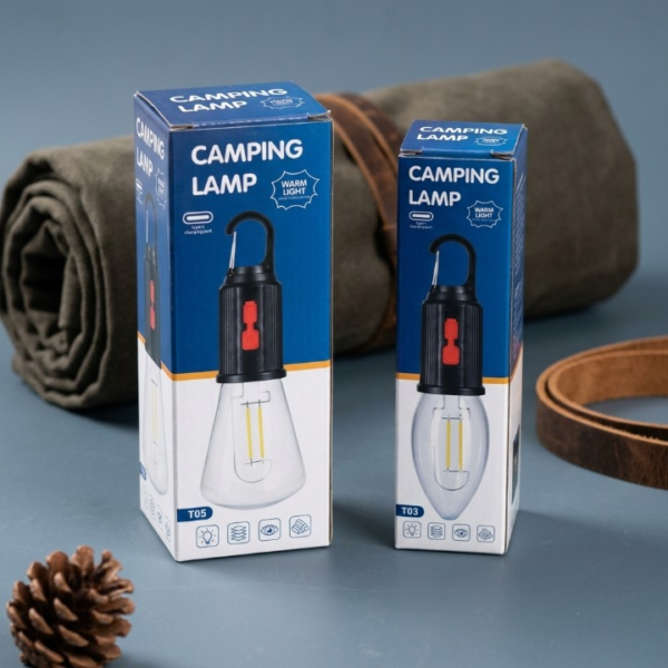 fbcaea4afdfbe263511f7b5319a73f62 T03 & T05 Portable Warm Light Camping Lamp with Hanging Hook – Rechargeable Emergency LED Lantern