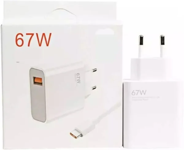 fc1dcc79755a8828175f39744df1bc80 Xiaomi 67W Mini Fast Charging Power Adapter with Type-A Port & Charging Cable | Compact 67W Wall Charger for Smartphones & Devices