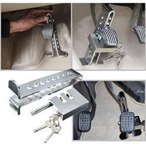 fc58ec11d8c516b4912e918ee00a07e7 Car Steen Less steel Anti Theft Brake Cluch Pedal Lock For All cars