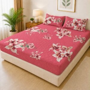 fd324bfab7473b680b919a53e3fe6228 Printed Fancy Quilted Waterproof Fitted Mattress Protector Set with 2 Pillow Covers - King Size