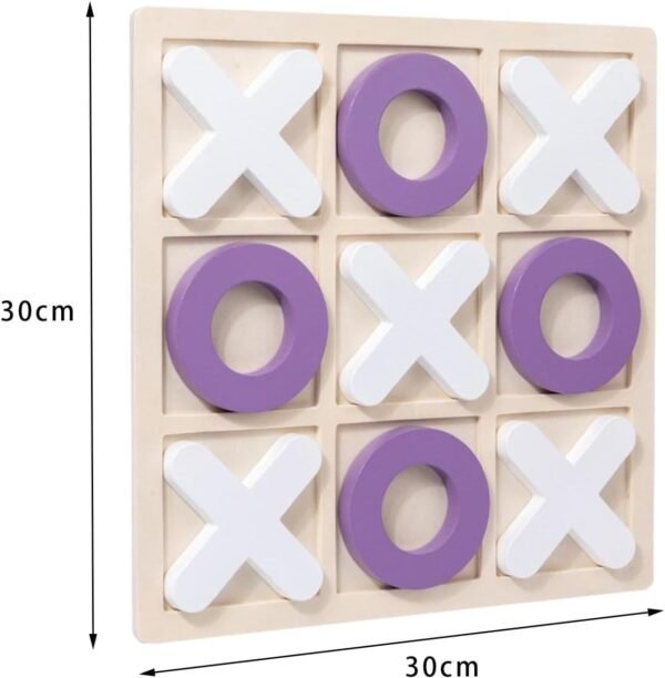Wooden Tic-Tac-Toe Board Game – Classic XO Strategy Game for Kids, Toddlers, Preschoolers & Adults – Educational, Durable & Portable 30cm Wooden Board – Ideal Birthday Gift, Party Favour & Family Game (Random Color)