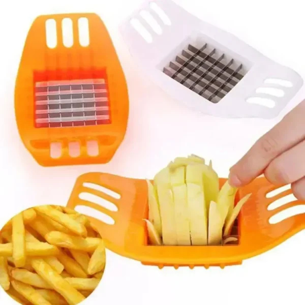 imgi_19_23a22c4cab5eb8dc6c0ed5cf1474e7bc.jpg_2200x2200q80.jpg_ Multifunctional Potato Cutter and French Fry Maker – Stainless Steel Vegetable and Fruit Slicer, Chopper, Dicer, Kitchen Tool for Cutting Fries, Chips, and Healthy Snacks – Durable ABS Handle with 36-Blade Grid (Random Color)