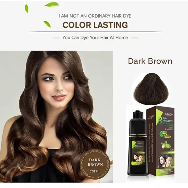 Light Brown Hair Color Shampoo – Quick & Easy Gray Coverage, 200ml Natural-Looking Dye