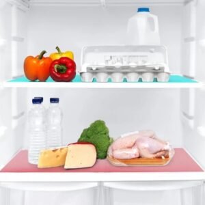 imgi_63_Sf30a7725857540cc9c111e28ad428e11O Anti-Slip Fridge Sheet Roll – 45x150cm – Spill-Proof Refrigerator Liner for Organized Shelves (Random color)