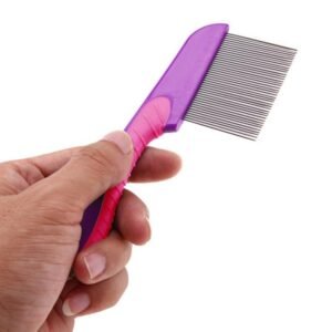 imgi_68_738ac42226e0913d4095053703e253cb 100% Stainless Steel Needles Anti Lice Comb – Ergonomic Handle, Safe Rounded Tips, Reusable & Clinically Proven for Men & Women (Random color)